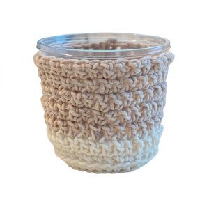 Crochet Plant Pot Cover Pot Holder With 3.5” Plastic Plant Pot Handmade Boho